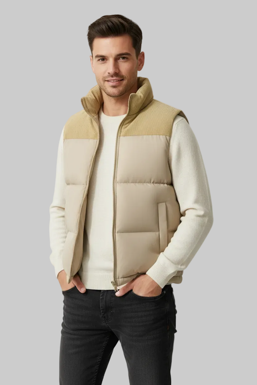 Beige Bodywarmer Model