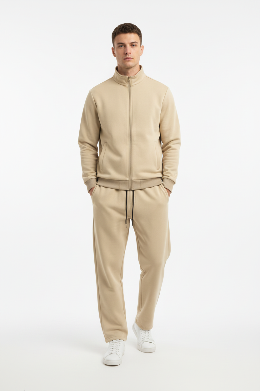 Beige Tracksuit Model