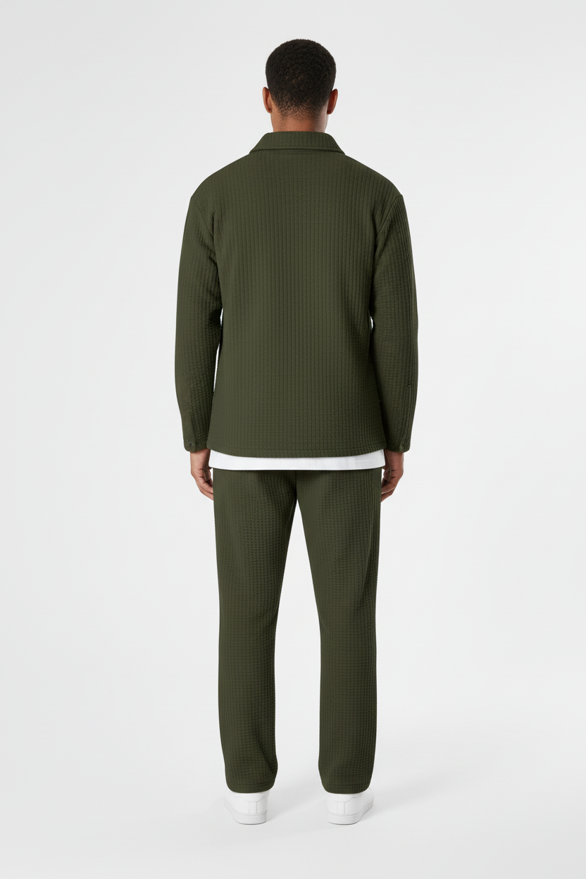 Groene velour set achterkant