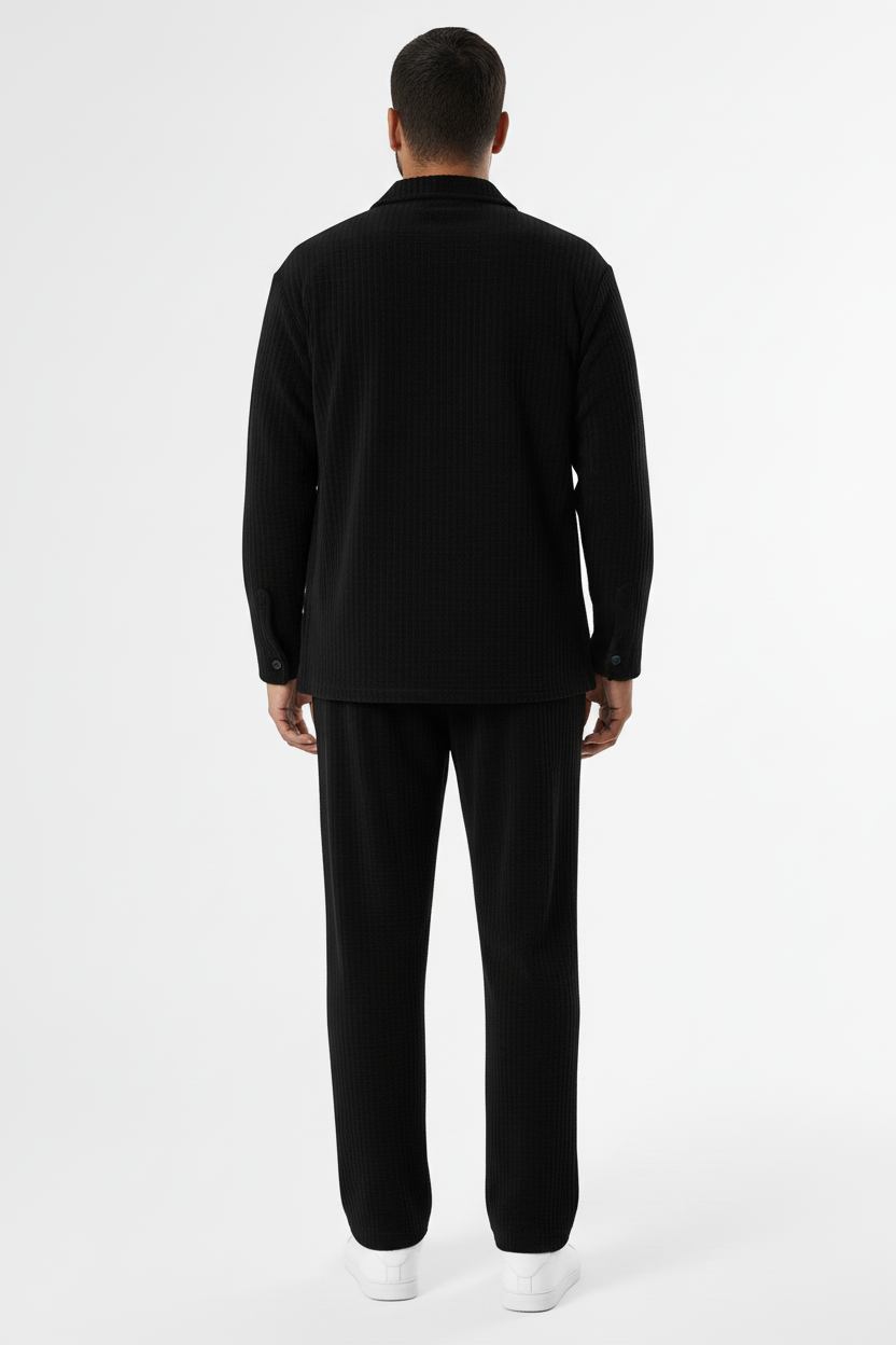 Zwarte velour set achterkant